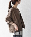 デニムジャケット gジャン ノーカラー デニム...の詳細画像4