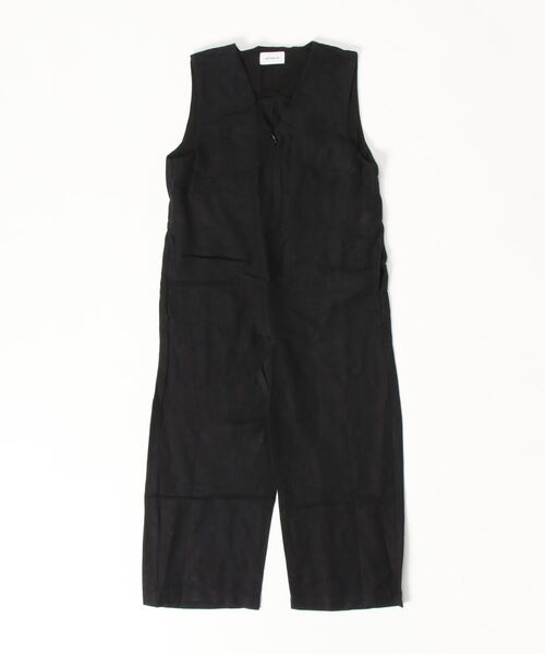 ARCH & LINE サロペット オーバーオール リネン混 Vネックサロペット