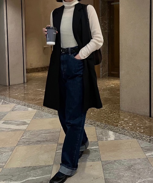 COCOMOMO ベスト ジレ テーラード ロングジレ レディース : ZOZOTOWN