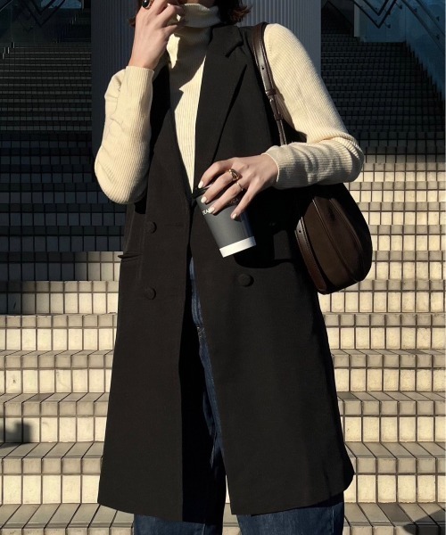 COCOMOMO ベスト ジレ テーラード ロングジレ レディース : ZOZOTOWN