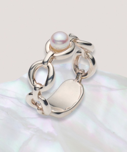 LAH 指輪 リング シルバー パール リング レディース メンズ