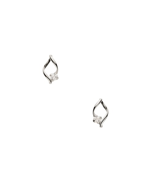 ピアス K10ホワイトゴールド ホワイトトパーズ ピアス レディースの画像