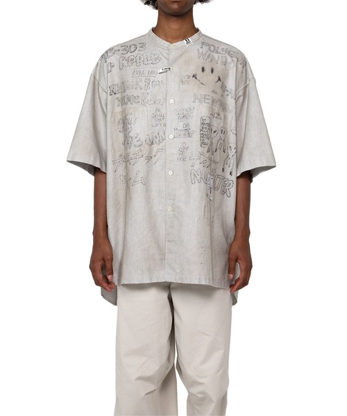 MAISON MIHARA YASUHIRO シャツ Distressed Half-sleeve Shirt メンズ 