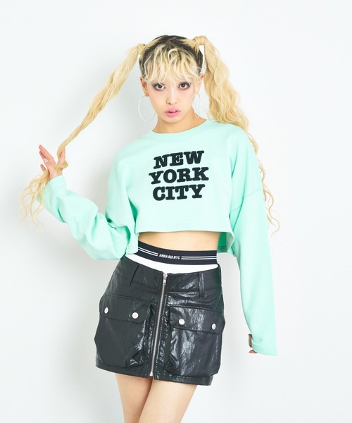 トレーナー スウェット ANNA SUI NYC “NYC” 刺繍 スウェットプルオーバー レディース