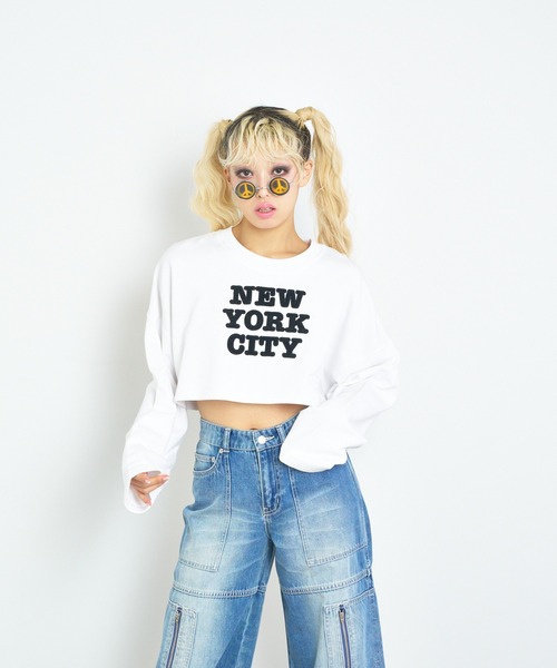 トレーナー スウェット ANNA SUI NYC “NYC” 刺繍 スウェットプルオーバー レディース