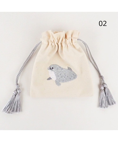 flapper_bags ポーチ アニマル刺繍巾着ポーチ3 レディース メンズ