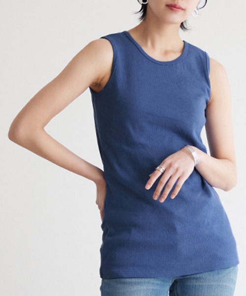 タンクトップ ノースリーブ 2WAY TWIST TANK TOP レディース メンズ itto タンクトップ ノースリーブ 2wayゆったりロング丈リブ