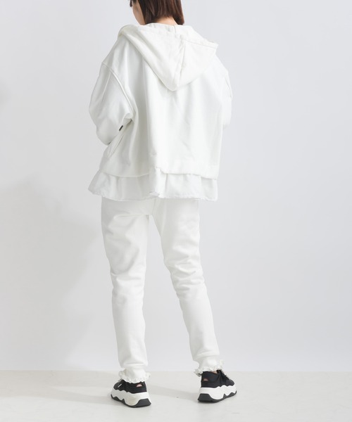 PICCIN PERLA パーカー 「セットアップ可能」裾切り替えフリル