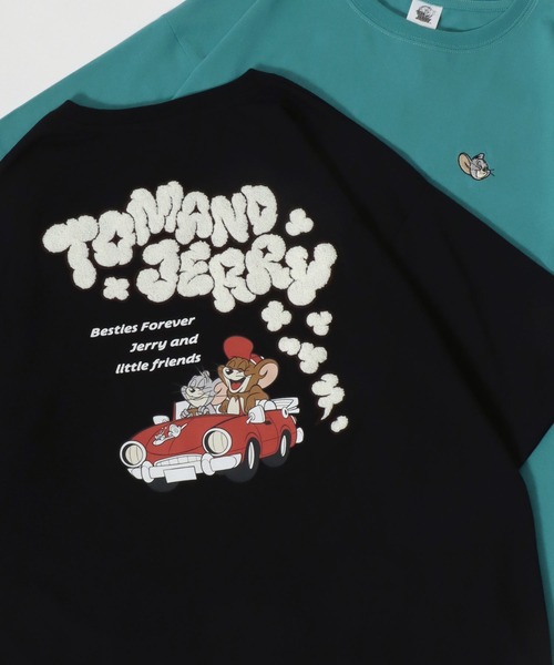 tシャツ 半袖 Tom＆Jerry/トム＆ジェリー キャラクター サガラ刺繍