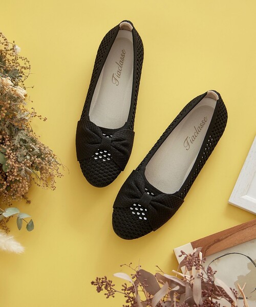 【極美品】Offen リボン ニット フラットシューズ パンプス 黒 24.5㎝ Tiaclasse パンプス リボンニットフラットパンプス : ZOZOTOWN Yahoo