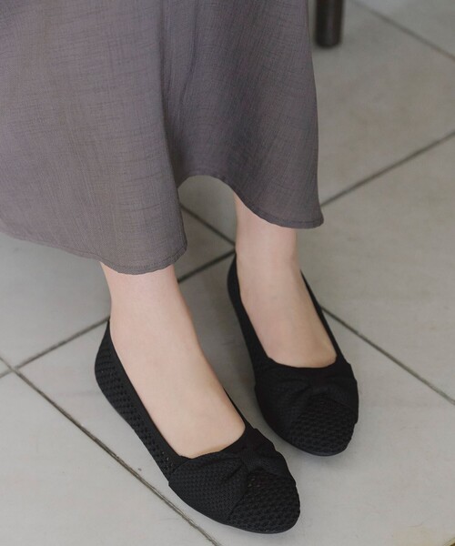 Tiaclasse パンプス リボンニットフラットパンプス : ZOZOTOWN Yahoo