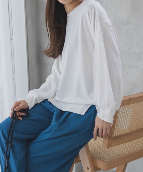 BALLSEY チュールプルオーバー ニット カットソー 白 定価19,800円 HusHusH tシャツ 袖チュールプルオーバー レディース : ZOZOTOWN