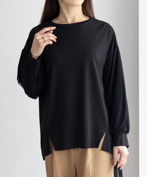 HusHusH tシャツ 袖チュールプルオーバー レディース : ZOZOTOWN
