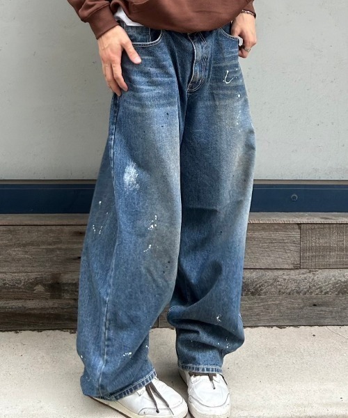 パンツ 1990s vintage occopus buggy denim pants Chikashitsu+ ジーンズ 「Chikashitsu +」painted buggy denim