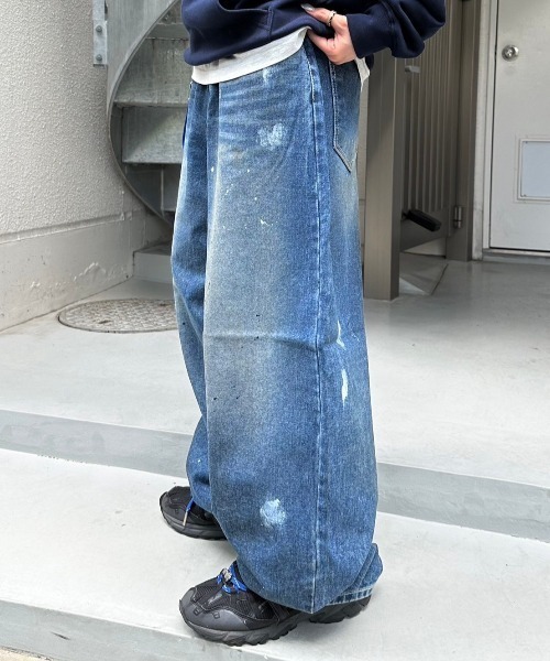 Chikashitsu + デニム　ブルー Chikashitsu+ ジーンズ 「Chikashitsu +」super buggy denim