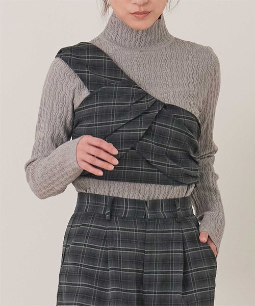 miette（ミエット） セットアップ チェック柄ビスチェセットアップ