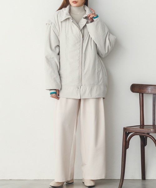 hunch（ハンチ） レザージャケット ライダース 袖取り外し2way 中綿