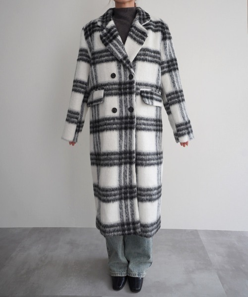 エストレジャチェックロングコート