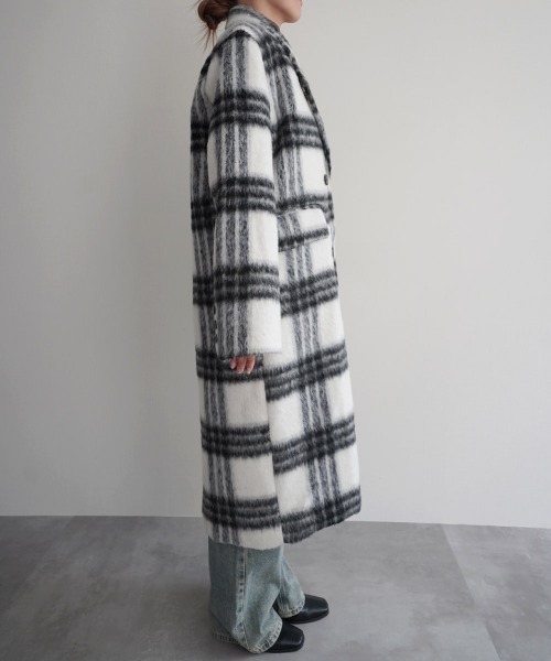 エストレジャチェックロングコート