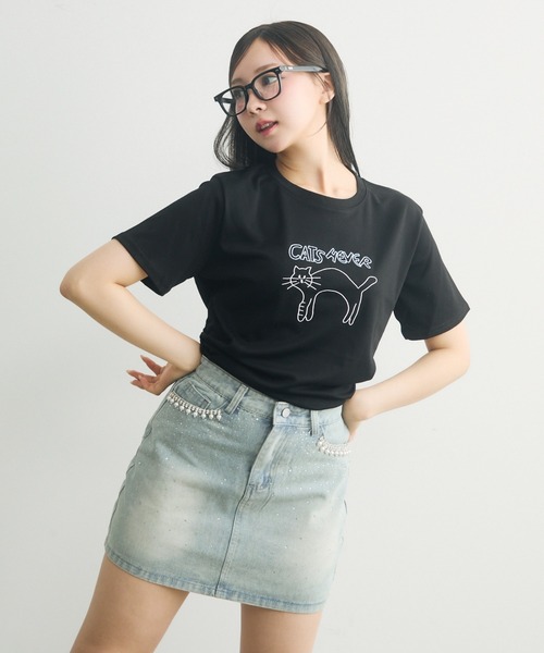 【美品】MSGM デニムミニスカート Jewelobe デニムスカート ヒップ花刺繍デニムミニスカート