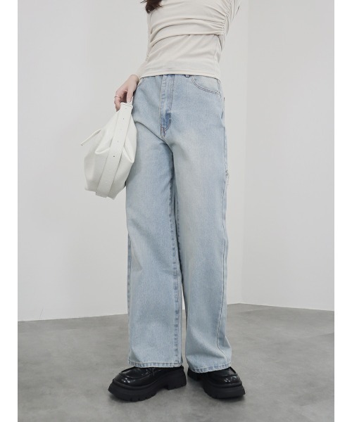 Randy ビジューバックカットワイドデニム RANDY 】 ビジューバックカットワイドデニム S - メルカリ