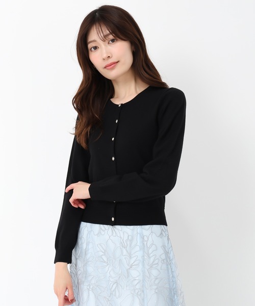 MISCH MASCH ベーシック金釦カーディガン ボーダー MISCH MASCH（ミッシュマッシュ） カーディガン 金釦Vネック