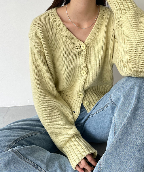 「CANAL JEAN」 「el mar」ニットカーディガン ONE SIZE ライトグリーン レディース CANAL JEAN 「CANAL JEAN」 「El mar」ニットカーディガン ONE