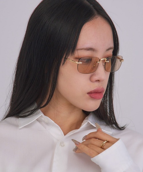 grancy ラインストーンデザインリムレスメガネ GRANCY】Rhinestone Design Rimless Glasses / ラインストーン