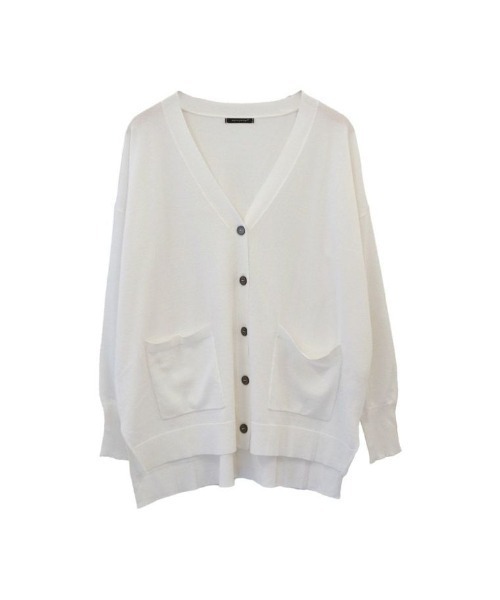 美品♡Rene サマーロングカーディガン♡38 Ｌ(ホワイト) カーディガン ロング丈サマーニットカーディガン レディース