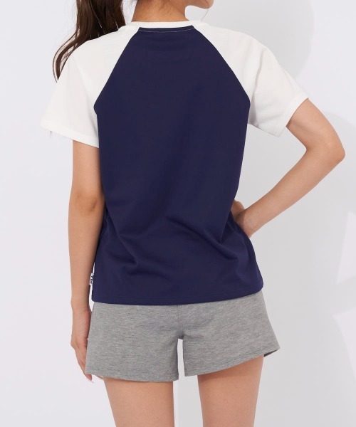【FILA】吸水速乾/紫外線対策/UVケア ラグランロゴTシャツ付き水着4点NV FILA 水着 「FILA」「吸水速乾/紫外線対策/UVケア」ラグランロゴ