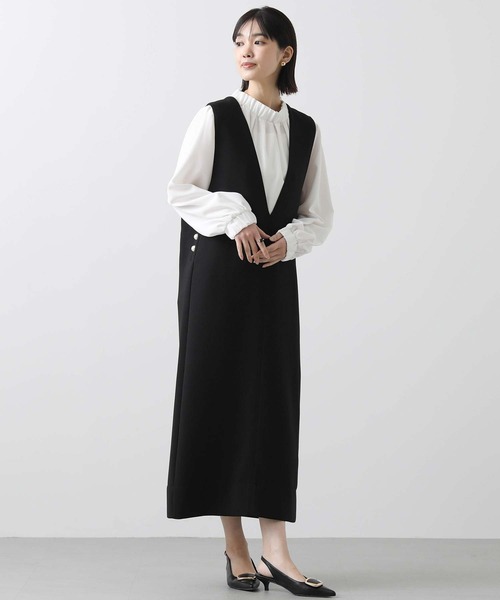 anana（アナナ） ワンピース サイドパールVネックジャンバースカート