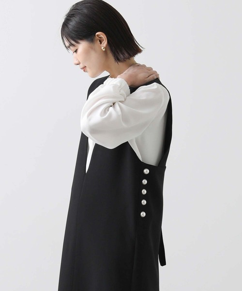 美品 anana サイドパールＶネック ワンピース ジャンバースカート 美品 anana サイドパールVネック ワンピース ジャンバー