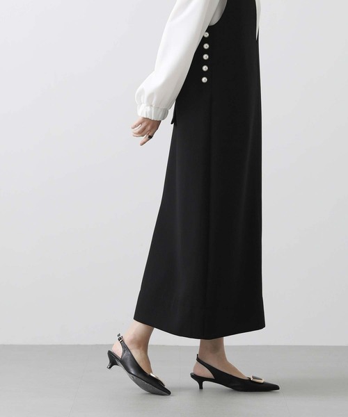 アナナ　スカート anana（アナナ） ワンピース サイドパールVネックジャンバースカート