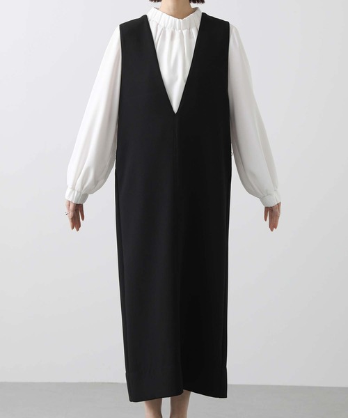 anana（アナナ） ワンピース サイドパールVネックジャンバースカート