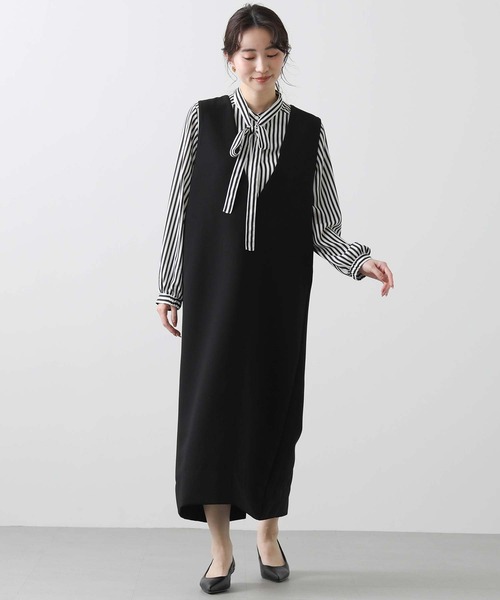 anana（アナナ） ワンピース サイドパールVネックジャンバースカート