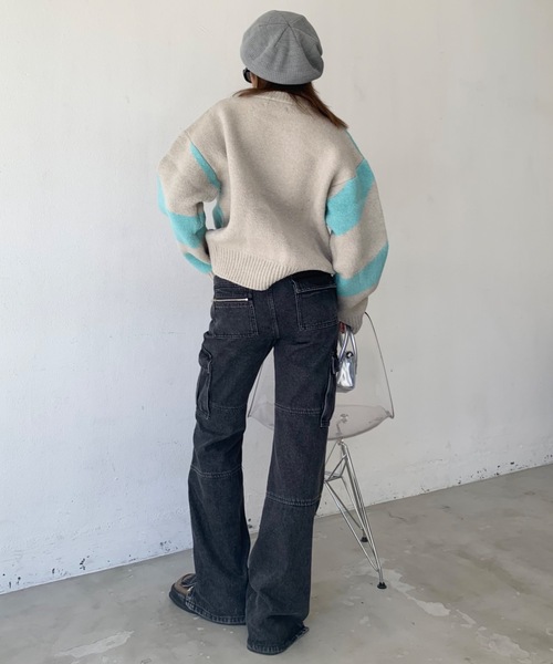 「SHAGGIE」 長袖ニット FREE ブラック レディース_画像2