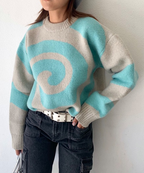 「SHAGGIE」 長袖ニット FREE ブラック レディース_画像3