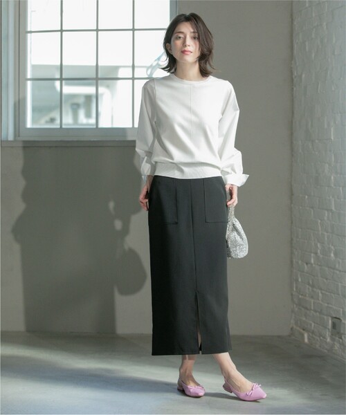 コットンオックスダブルポケットスカート homspun ホームスパン