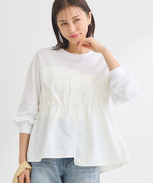 tシャツ ナイロンドッキングドロストプルオーバー レディース | Green Parks | 01