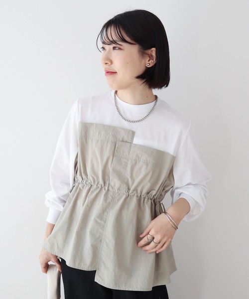 tシャツ ナイロンドッキングドロストプルオーバー レディース | Green Parks | 03