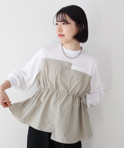 tシャツ ナイロンドッキングドロストプルオーバー レディース | Green Parks | 04