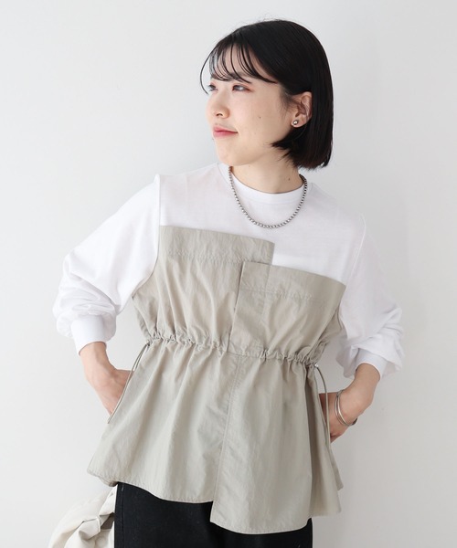 tシャツ ナイロンドッキングドロストプルオーバー レディース | Green Parks | 05