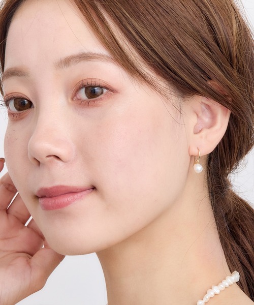 淡水パール フルール・ド・リス ピアス K10YG 淡水パール ピアス|festaria Online Shop(フェスタリア