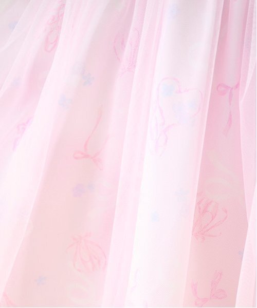 【美品】今季 メゾピアノ　フローラルバレエ柄ドッキングワンピース　90センチ フローラルバレエ柄 ドッキングワンピース(90cm ライト ピンク