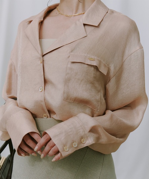 anuans（アニュアンス） ブラウス シャツ シアーテーラードシャツ