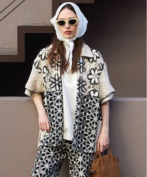 MAISON SPECIAL ブラウス シャツ Mixed Lace Oversized Shirt