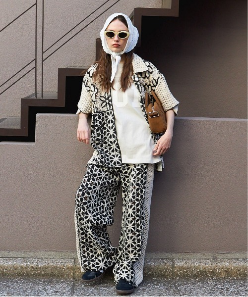 ブラウス シャツ Lace Up Oversize Pullover/レースアップブルオーバー「MAISON SPECIAL/メゾンスペシャル」 レデ MAISON SPECIAL ブラウス シャツ Lace Up Oversize Pullover