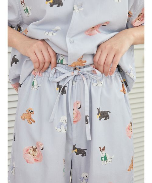 【UNISEX】SUMMER DOG総柄ハーフパンツ ワンポイントTセット UNISEX】SUMMER DOG総柄ハーフパンツ（ショートパンツ）｜gelato