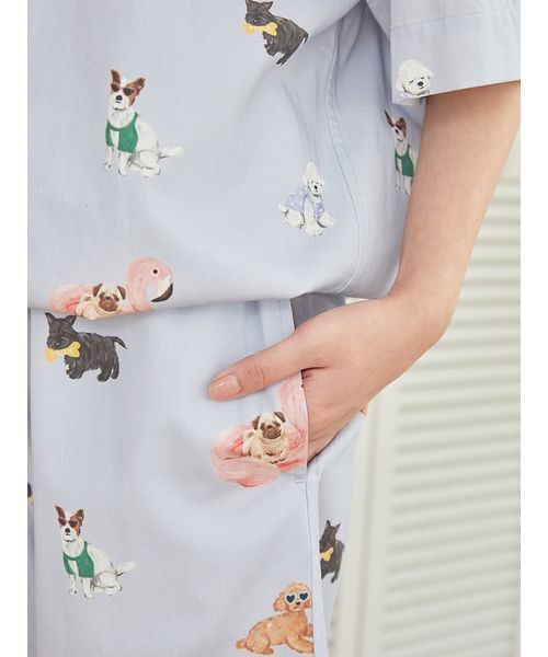 【UNISEX】SUMMER DOG総柄ハーフパンツ ワンポイントTセット gelato pique｜【UNISEX】SUMMER DOG総柄ハーフパンツ | Rakuten