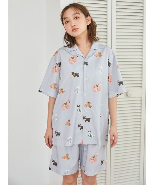 ジェラートピケ　SUMMER DOG柄　シャツ　ハーフパンツ　パジャマ Amazon | [GELATO PIQUE] ジェラートピケ ユニセックス SUMMER